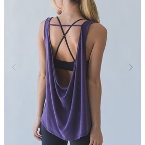 Montiel Cowl Back Tank in Eggplant